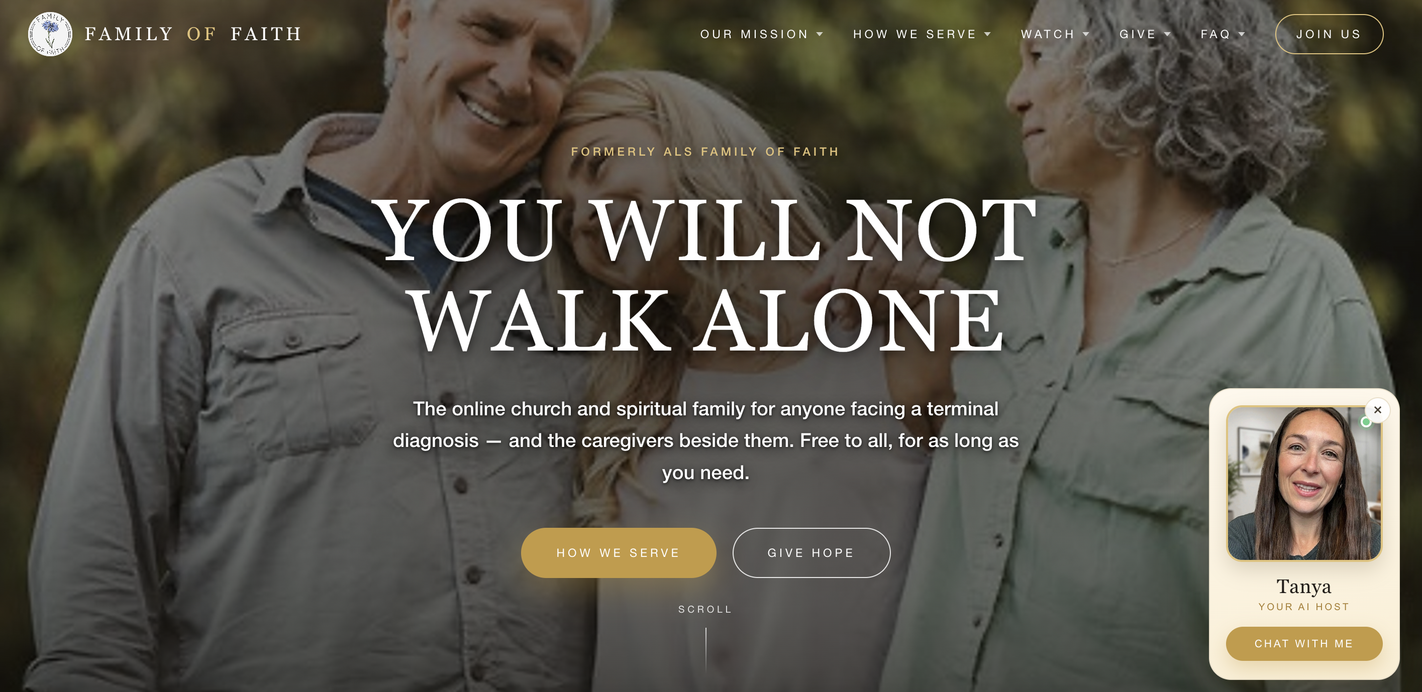 Family of Faith website homepage